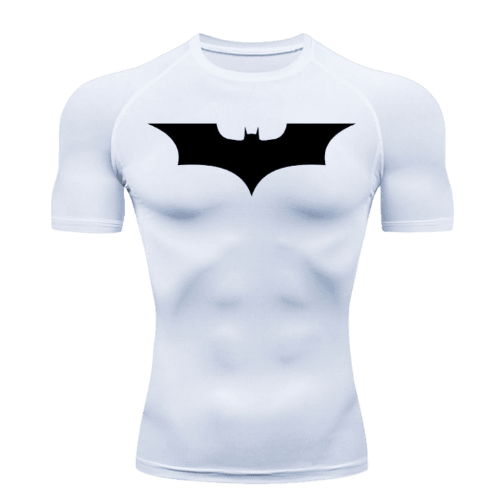 white bat man compression T shirit